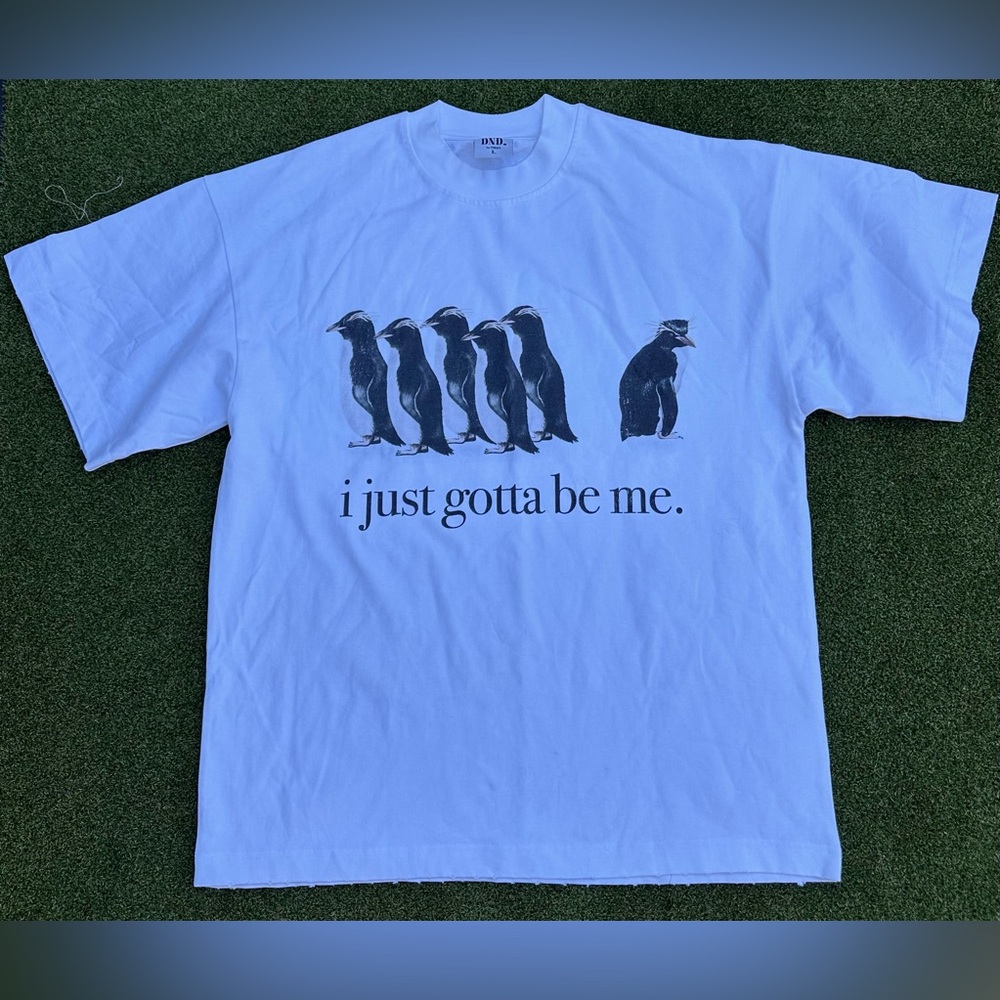 DND by FERRIS Vintage Oversized Crew Tee 100% Cotton Color White Size L New $120